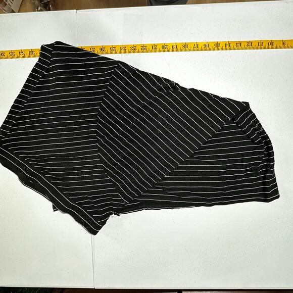 MANGO - Woman's Black & White Slit Hem Striped Skirt Size Small - Picture 5 of 8